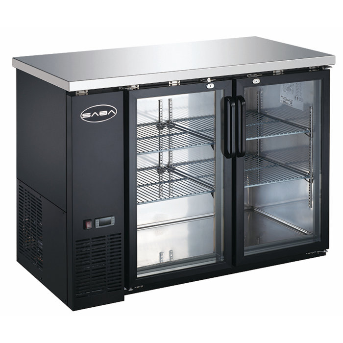 Saba Two Glass Door Back Bar Cooler Stainless Steel Undercounter